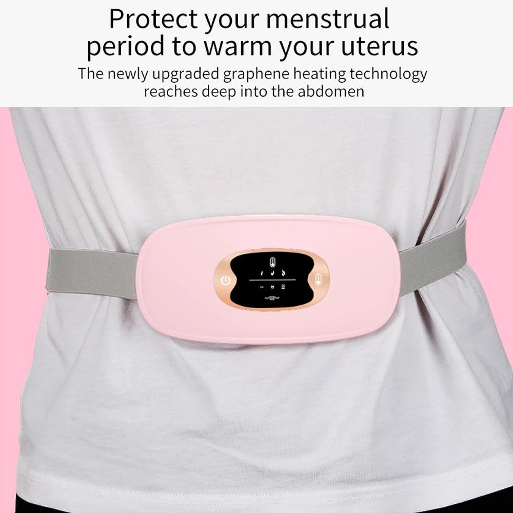 Ceinture Chauffante Menstruelle Rechargeable – Soulagement des Règles, Crampes & Douleurs Abdominales | 5 Niveaux de Température + Massage Vibrant