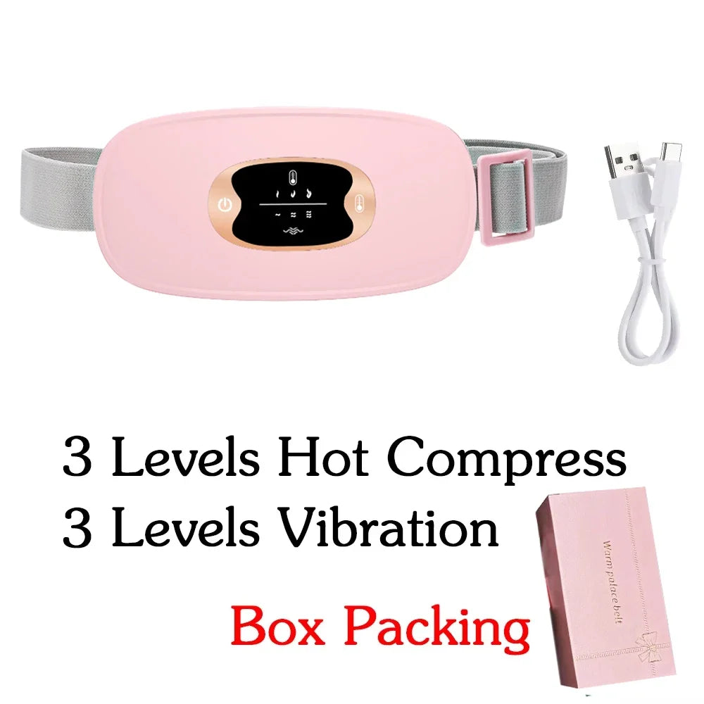 Ceinture Chauffante Menstruelle Rechargeable – Soulagement des Règles, Crampes & Douleurs Abdominales | 5 Niveaux de Température + Massage Vibrant