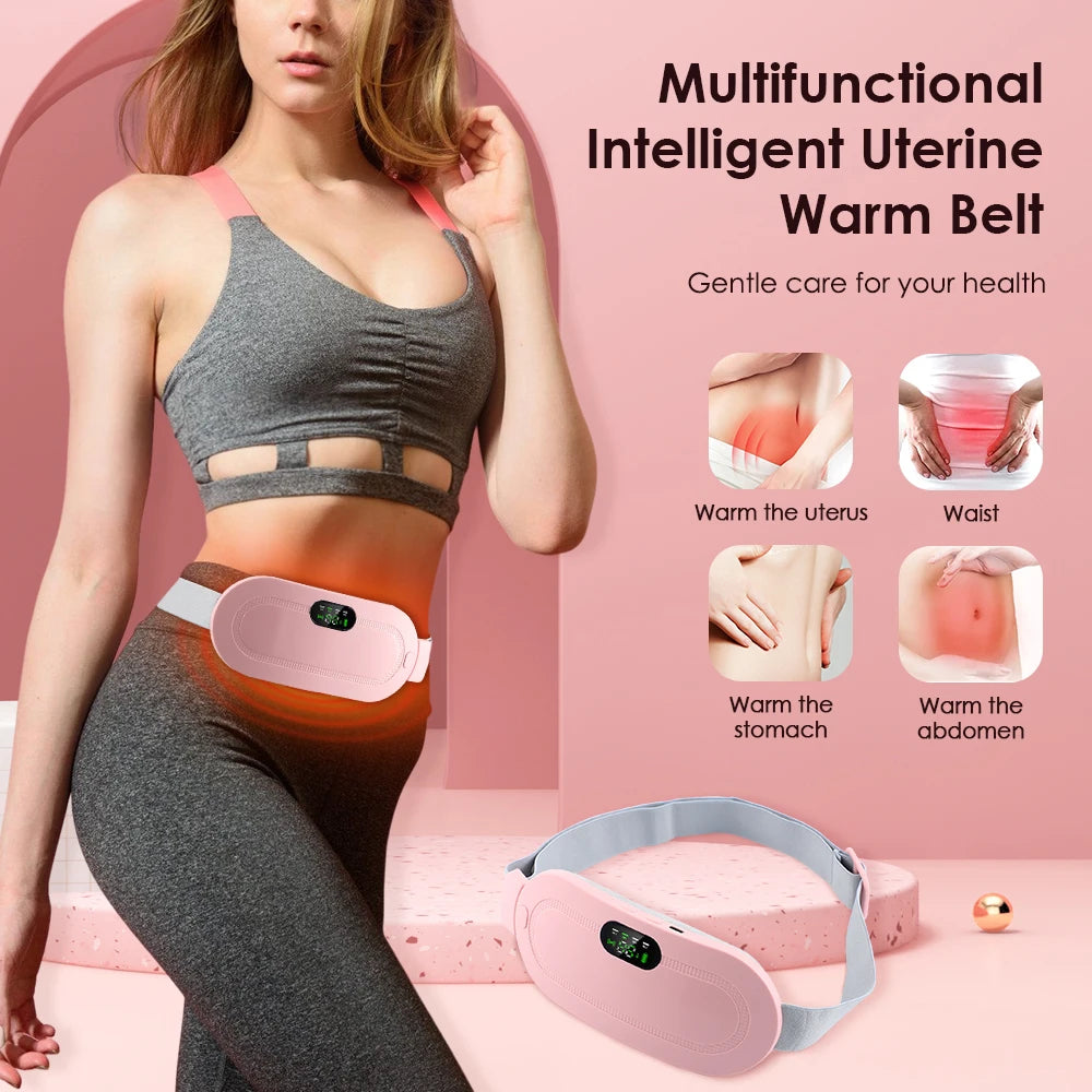 Ceinture Chauffante Menstruelle Rechargeable – Soulagement des Règles, Crampes & Douleurs Abdominales | 5 Niveaux de Température + Massage Vibrant