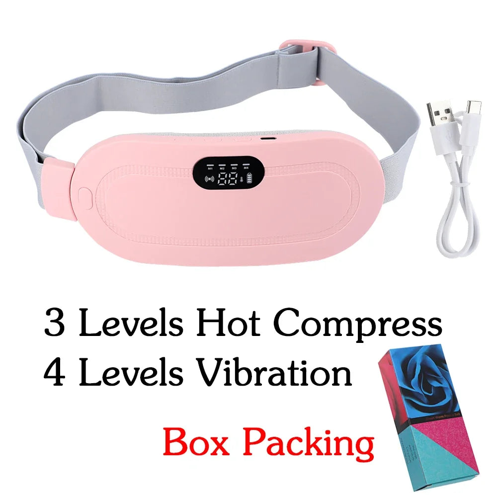 Ceinture Chauffante Menstruelle Rechargeable – Soulagement des Règles, Crampes & Douleurs Abdominales | 5 Niveaux de Température + Massage Vibrant