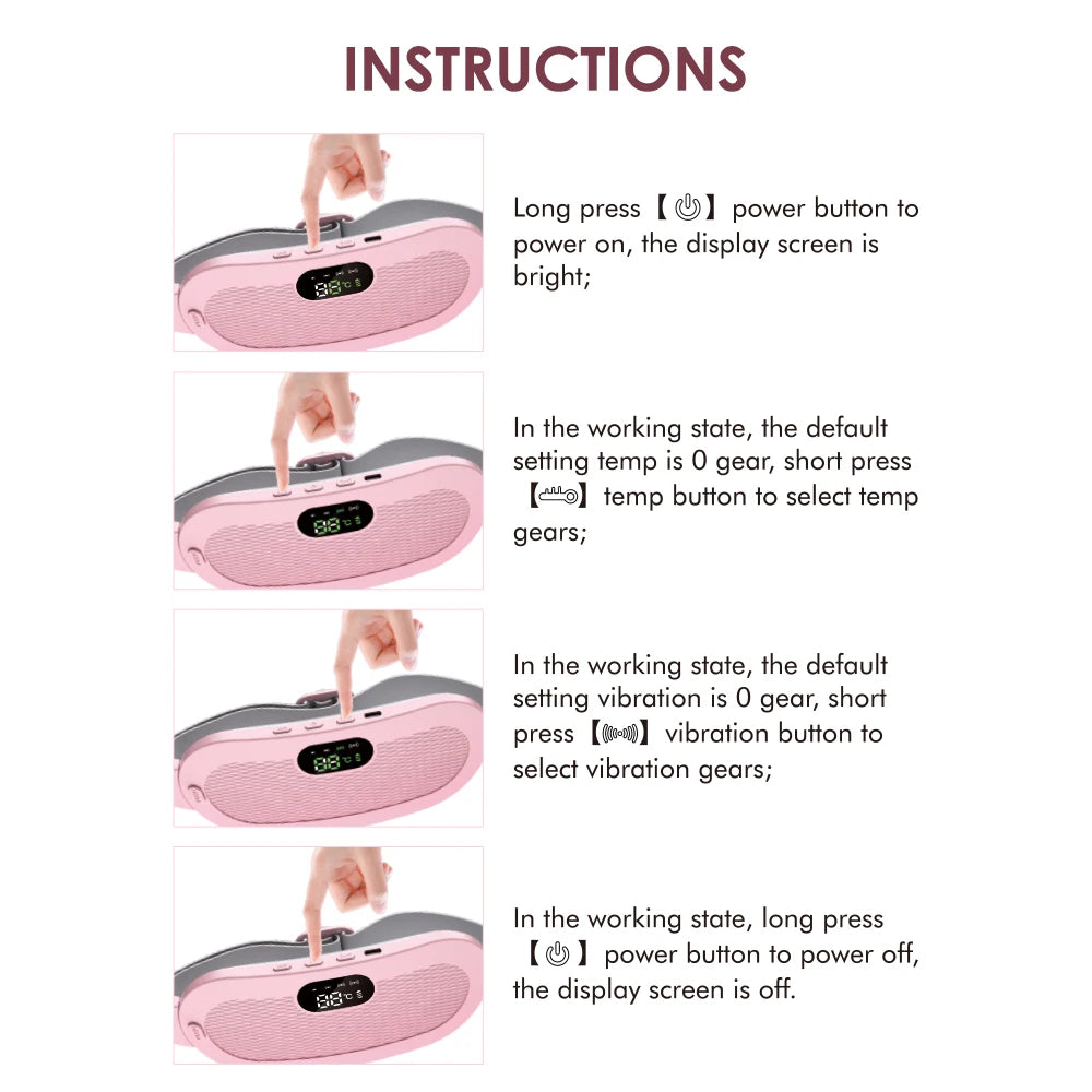 Ceinture Chauffante Menstruelle Rechargeable – Soulagement des Règles, Crampes & Douleurs Abdominales | 5 Niveaux de Température + Massage Vibrant