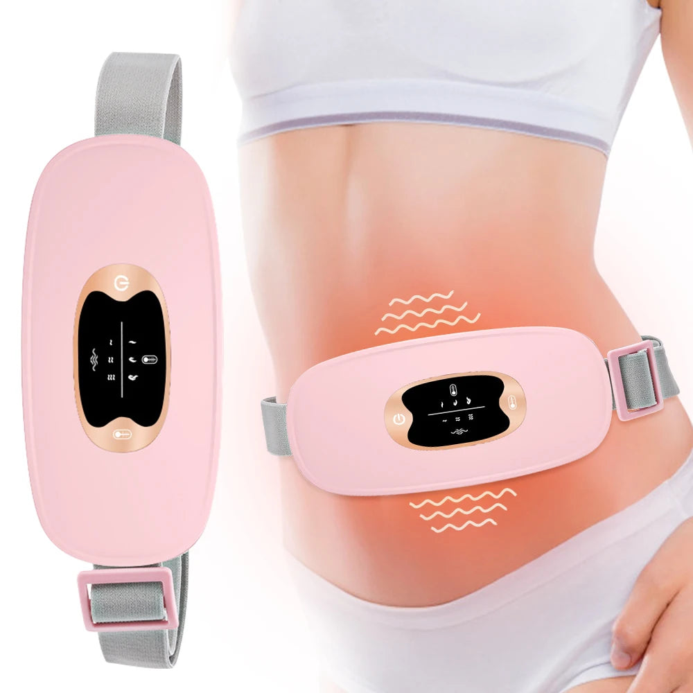 Ceinture Chauffante Menstruelle Rechargeable – Soulagement des Règles, Crampes & Douleurs Abdominales | 5 Niveaux de Température + Massage Vibrant