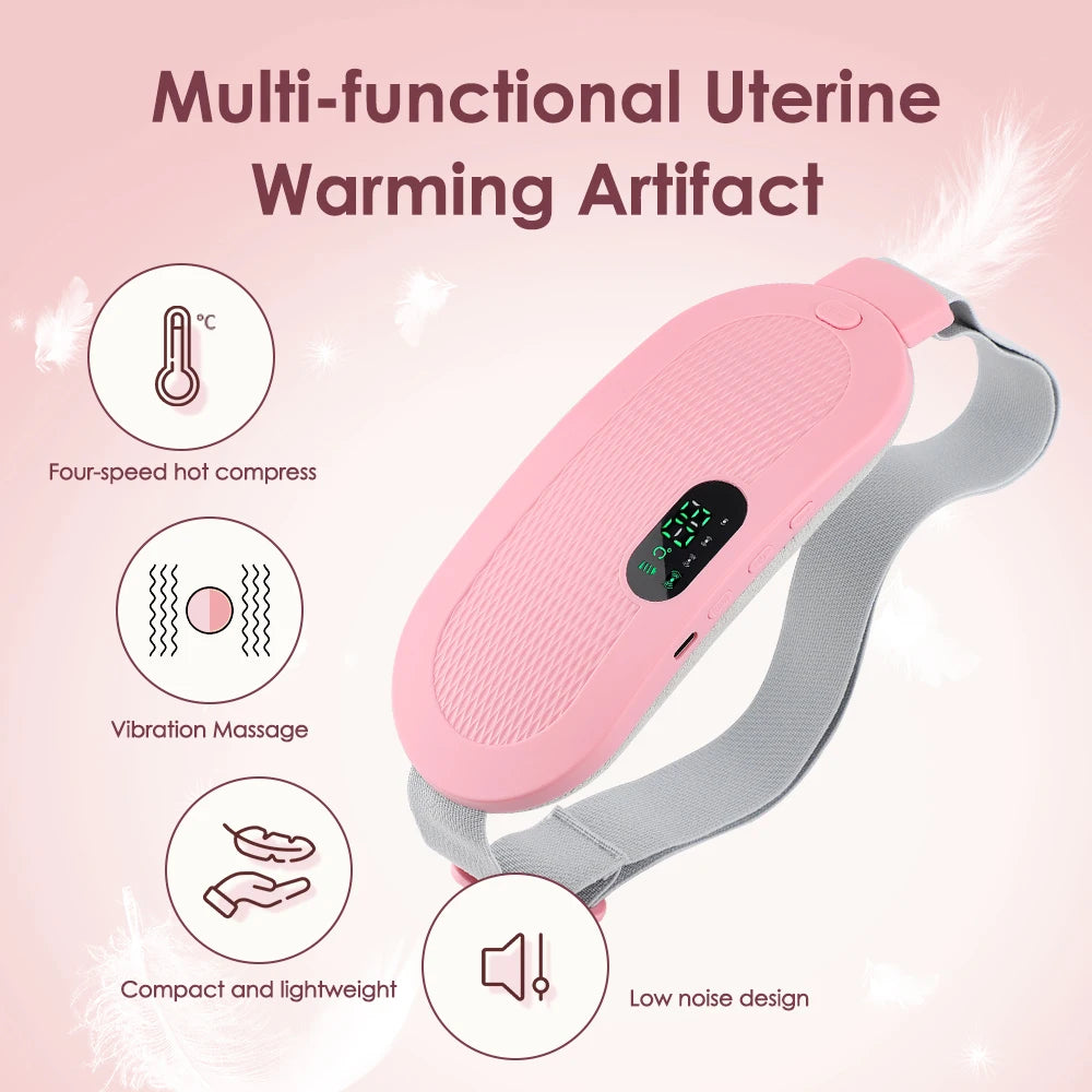 Ceinture Chauffante Menstruelle Rechargeable – Soulagement des Règles, Crampes & Douleurs Abdominales | 5 Niveaux de Température + Massage Vibrant