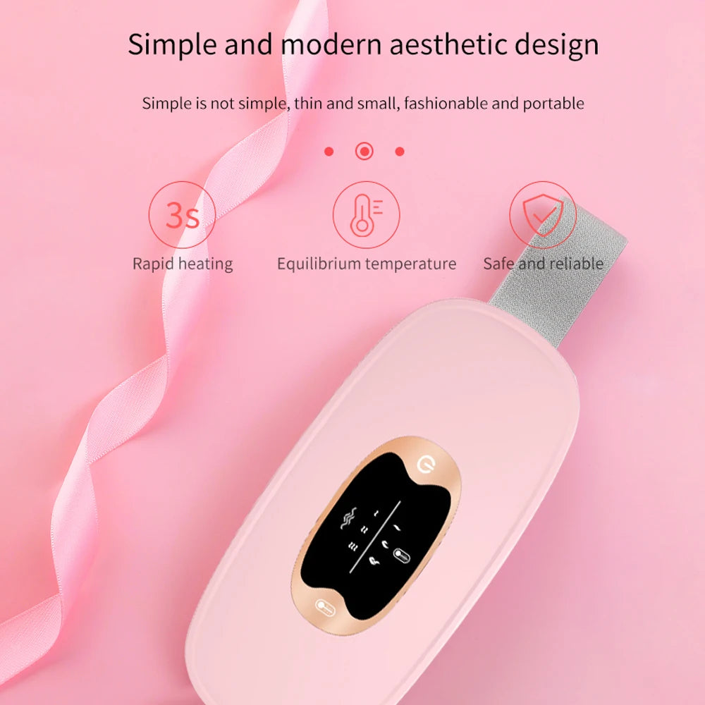 Ceinture Chauffante Menstruelle Rechargeable – Soulagement des Règles, Crampes & Douleurs Abdominales | 5 Niveaux de Température + Massage Vibrant