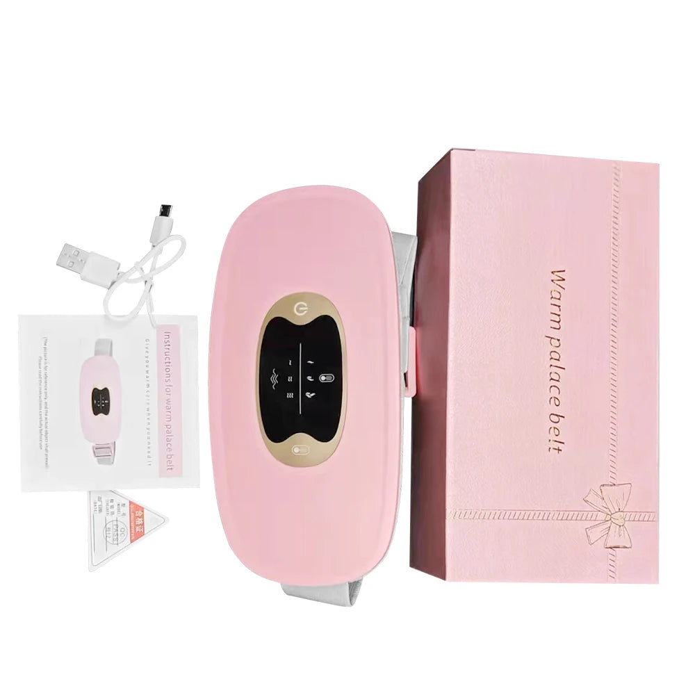 Ceinture Chauffante Menstruelle Rechargeable – Soulagement des Règles, Crampes & Douleurs Abdominales | 5 Niveaux de Température + Massage Vibrant