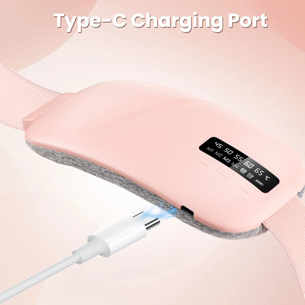 Ceinture Chauffante Menstruelle Rechargeable – Soulagement des Règles, Crampes & Douleurs Abdominales | 5 Niveaux de Température + Massage Vibrant